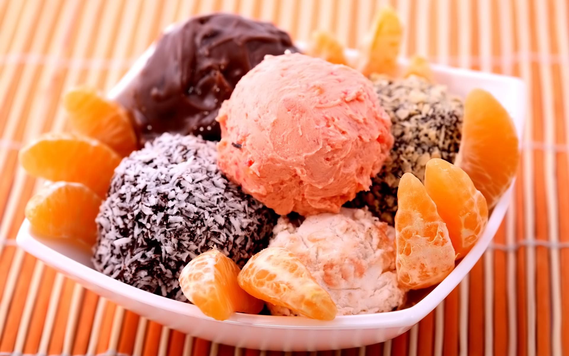 food dessert delicious delicious sweet ice cream strawberry chocolate coconut chips orange tangerine citrus chocolate