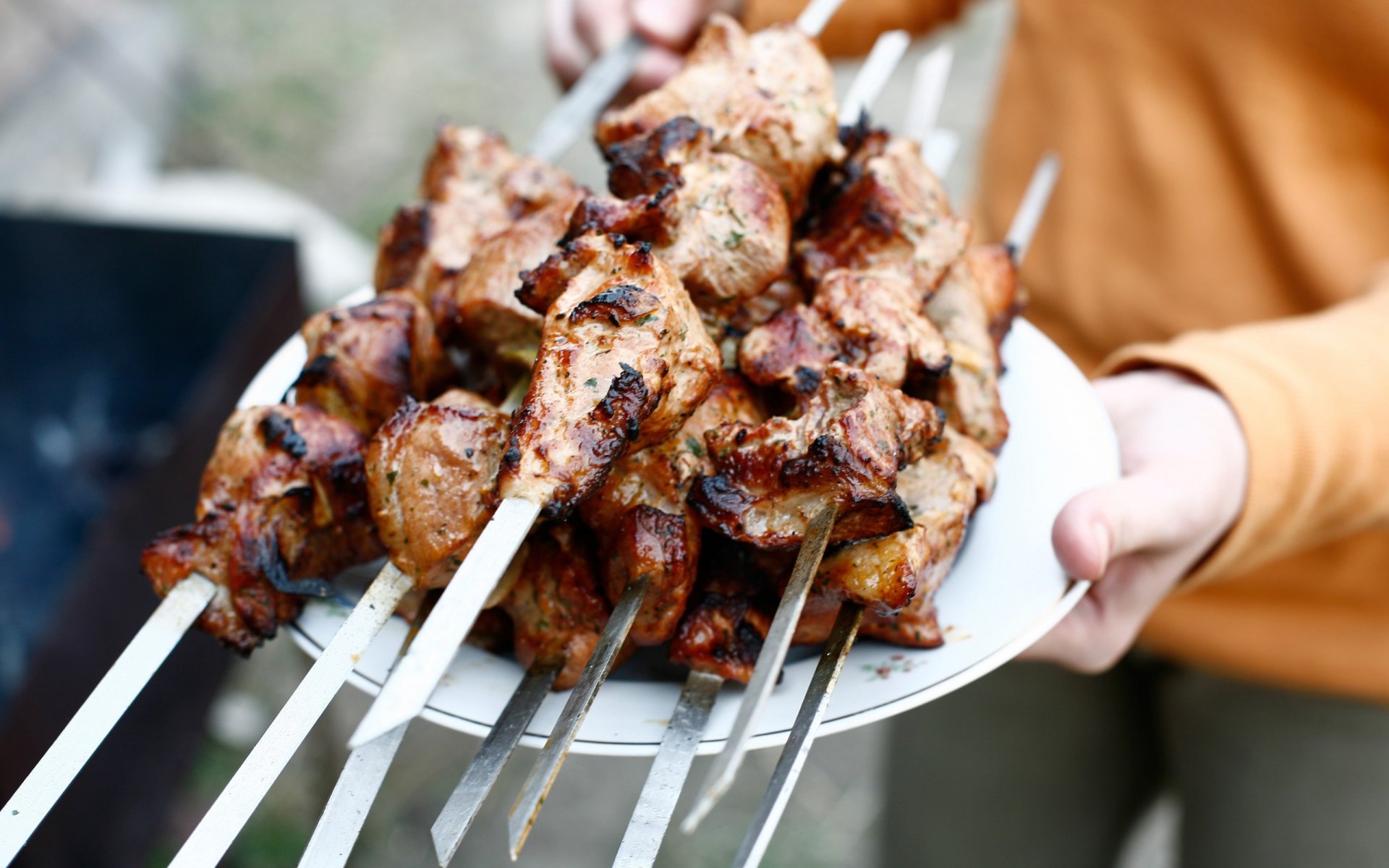 шашлык мясо вкусно лето шампуры