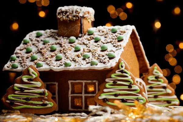 Casa de galletas de Navidad