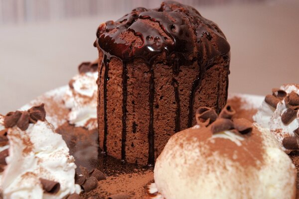 Torta al cioccolato con gelato