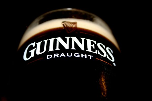 A bottle of dark Guinness beer