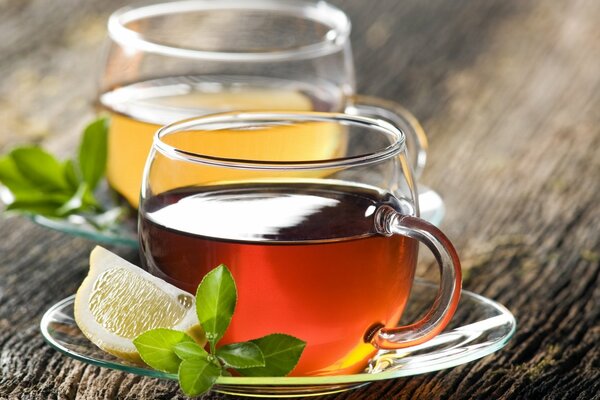 Tea with a slice of lemon