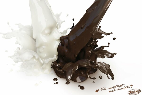Visages de chocolat blanc et noir. Baiser