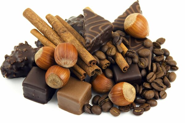 Cioccolato cannella noci e caffè