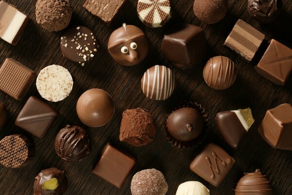 Juego de dulces de chocolate belga