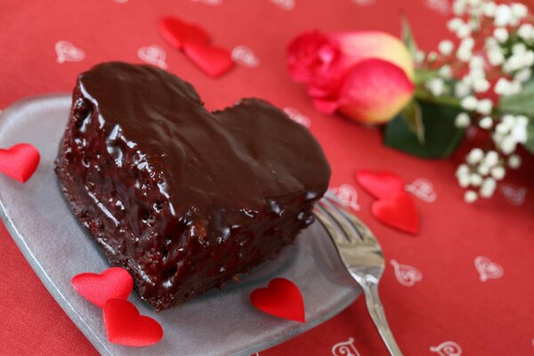 Dessert exquisites Schokoladenherz