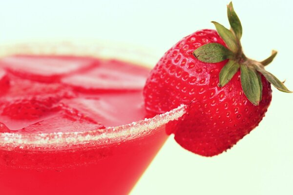 Lonely strawberries on a dessert glass