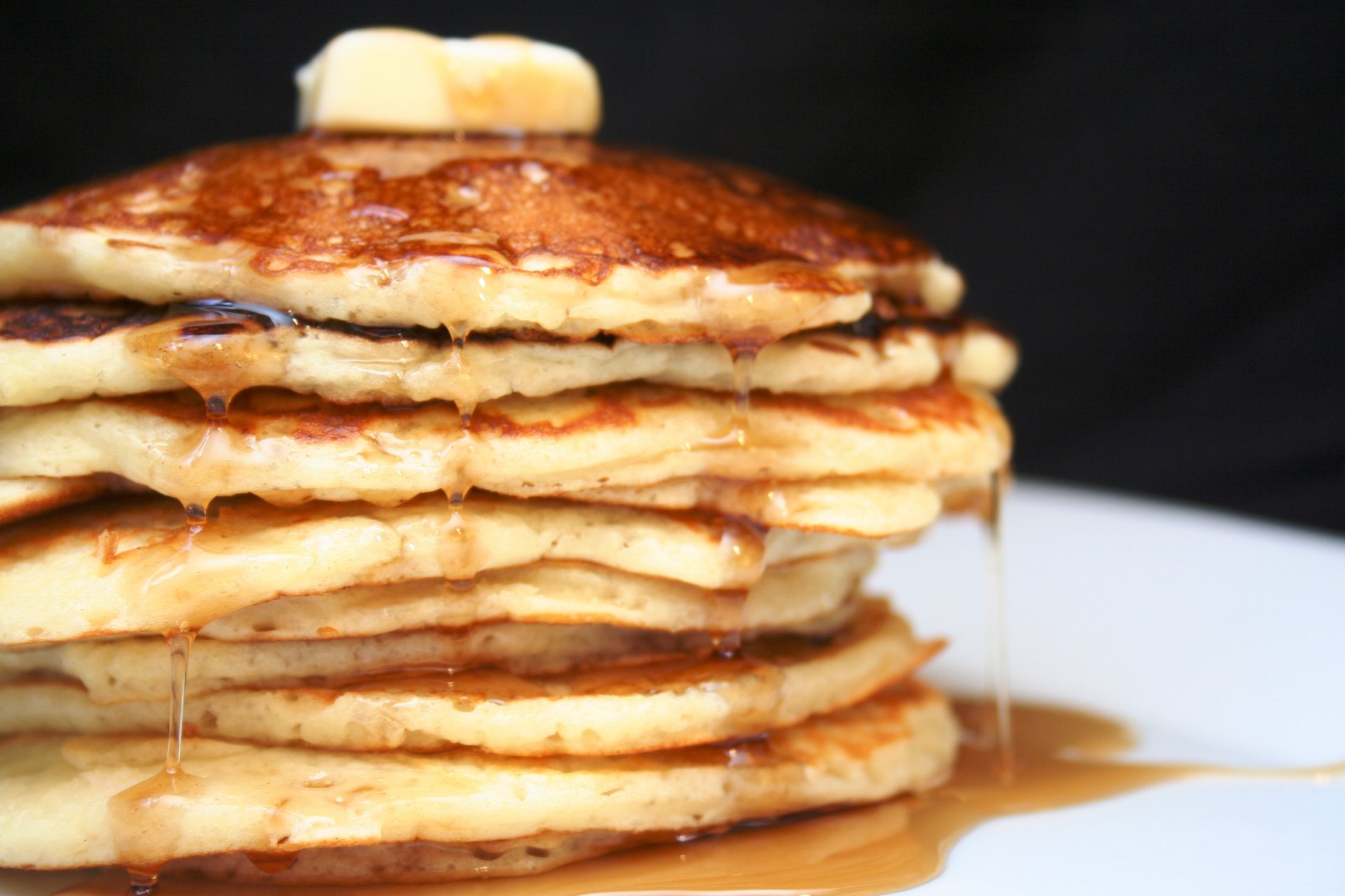 comida panqueques miel