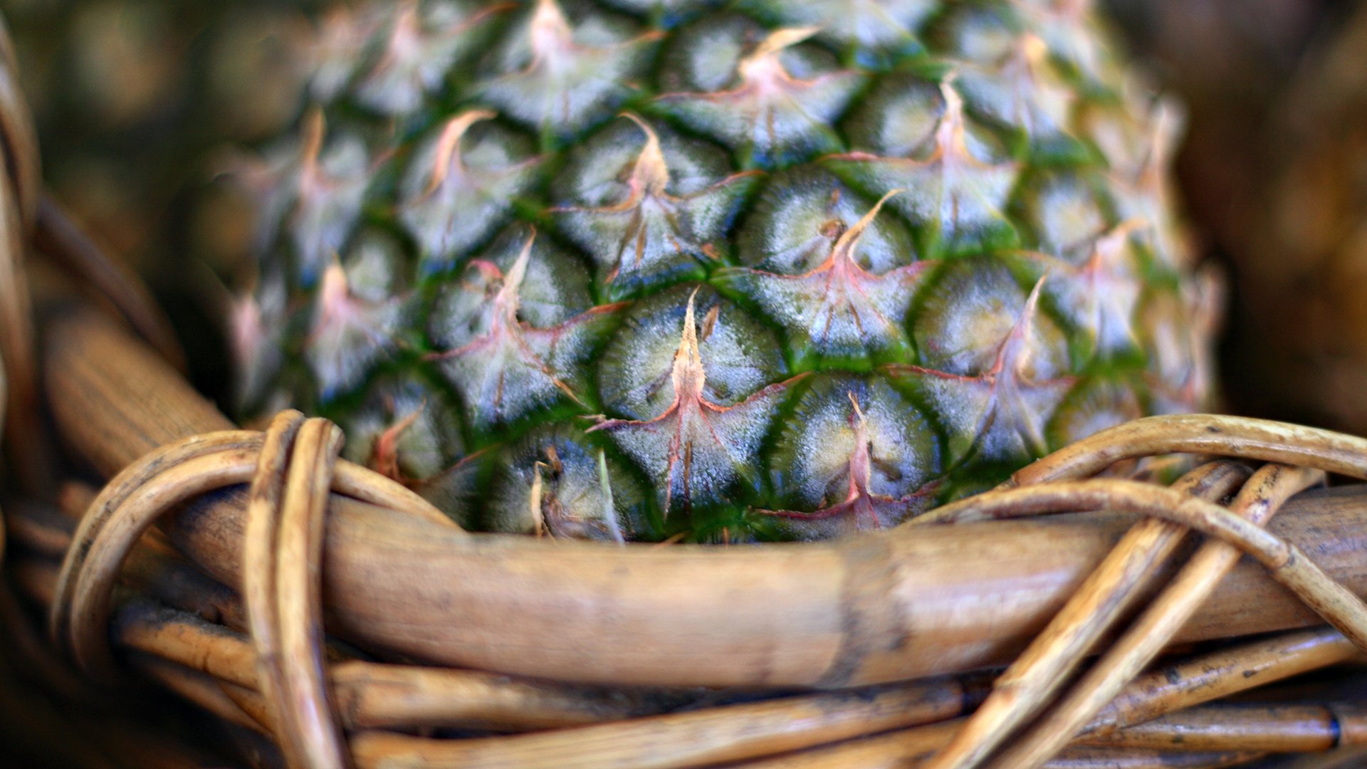 ananas panier gros plan