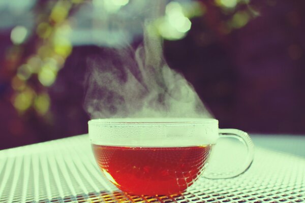 A cup of fragrant hot tea