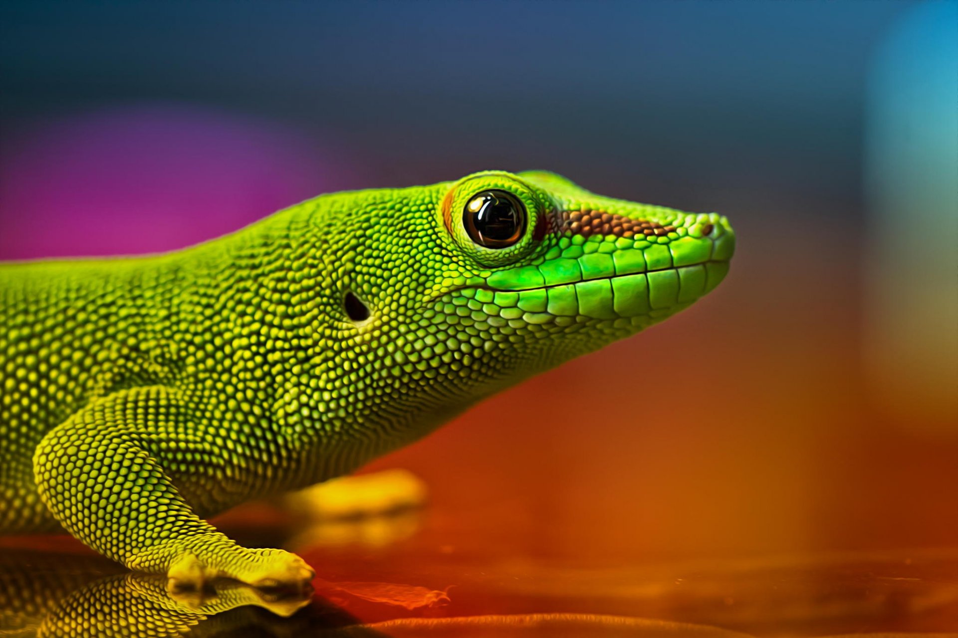 lizard reptile rainbow color