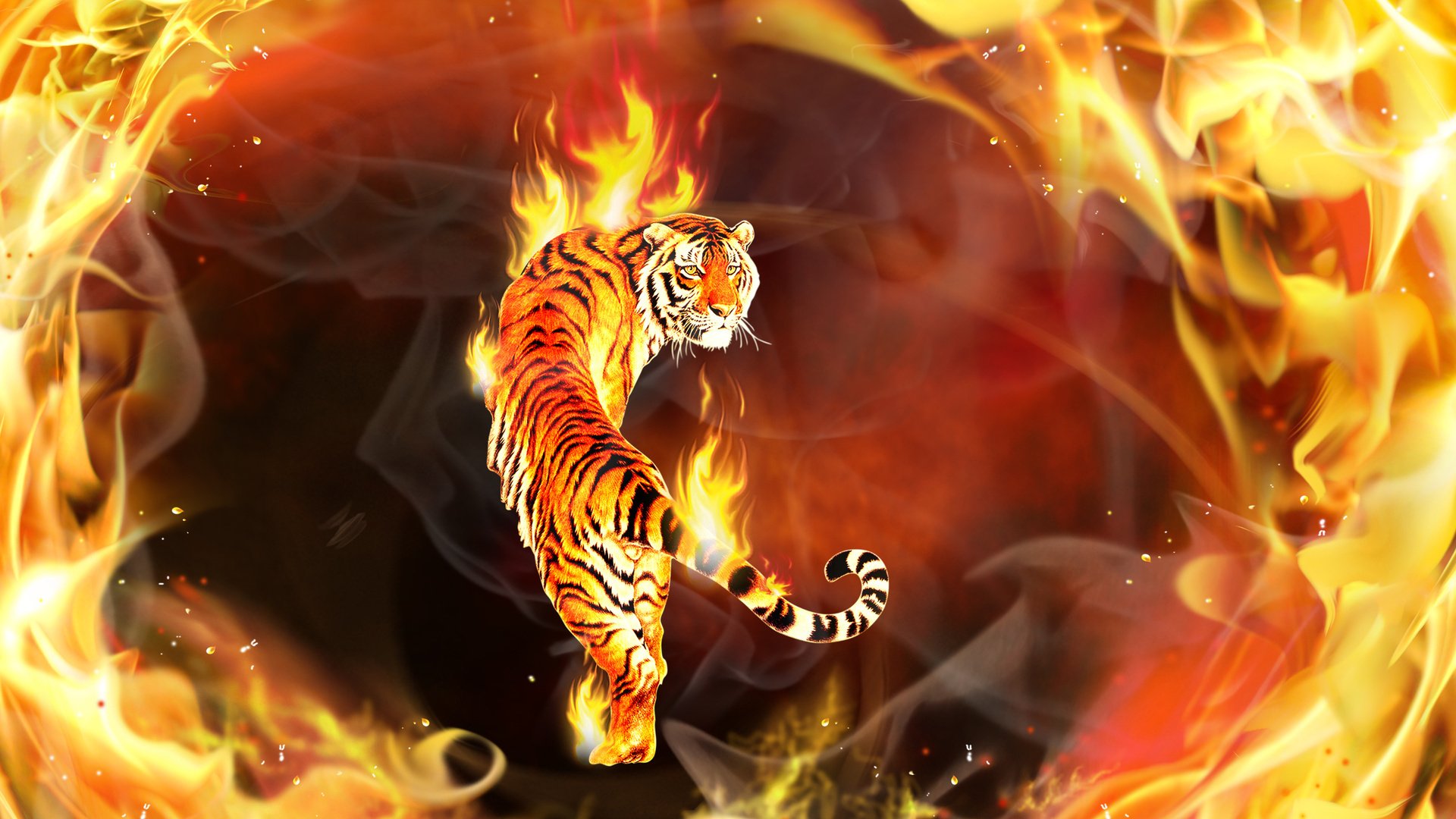 tigre fuoco fiamma