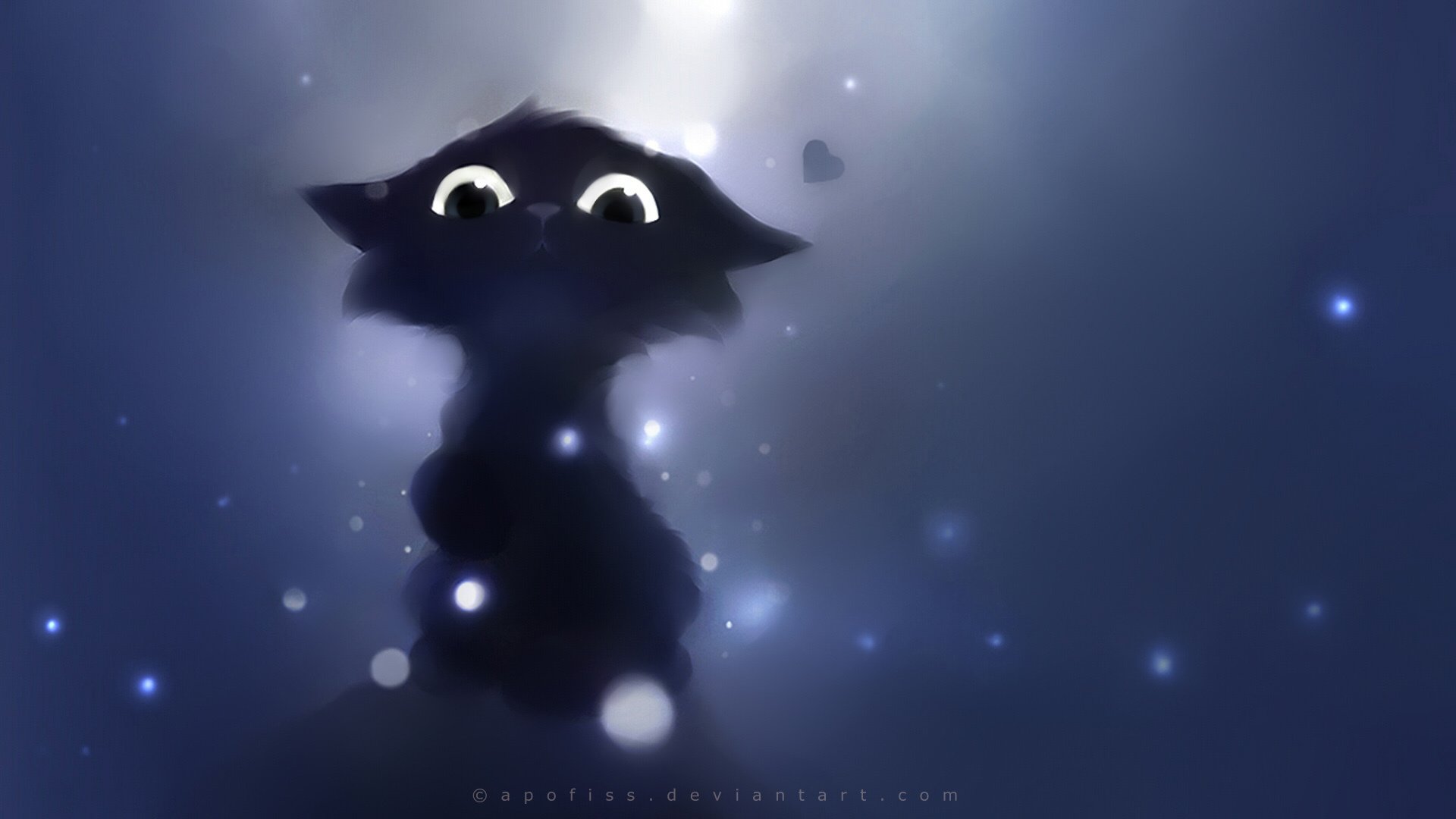 gato negro mirada apofiss deviantart