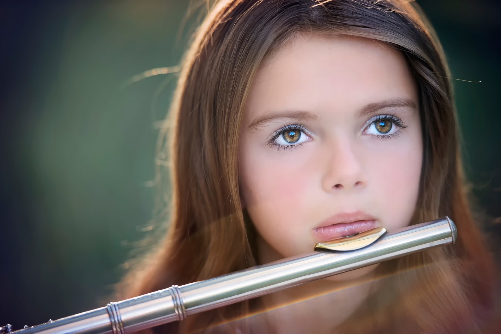 portrait girl flute