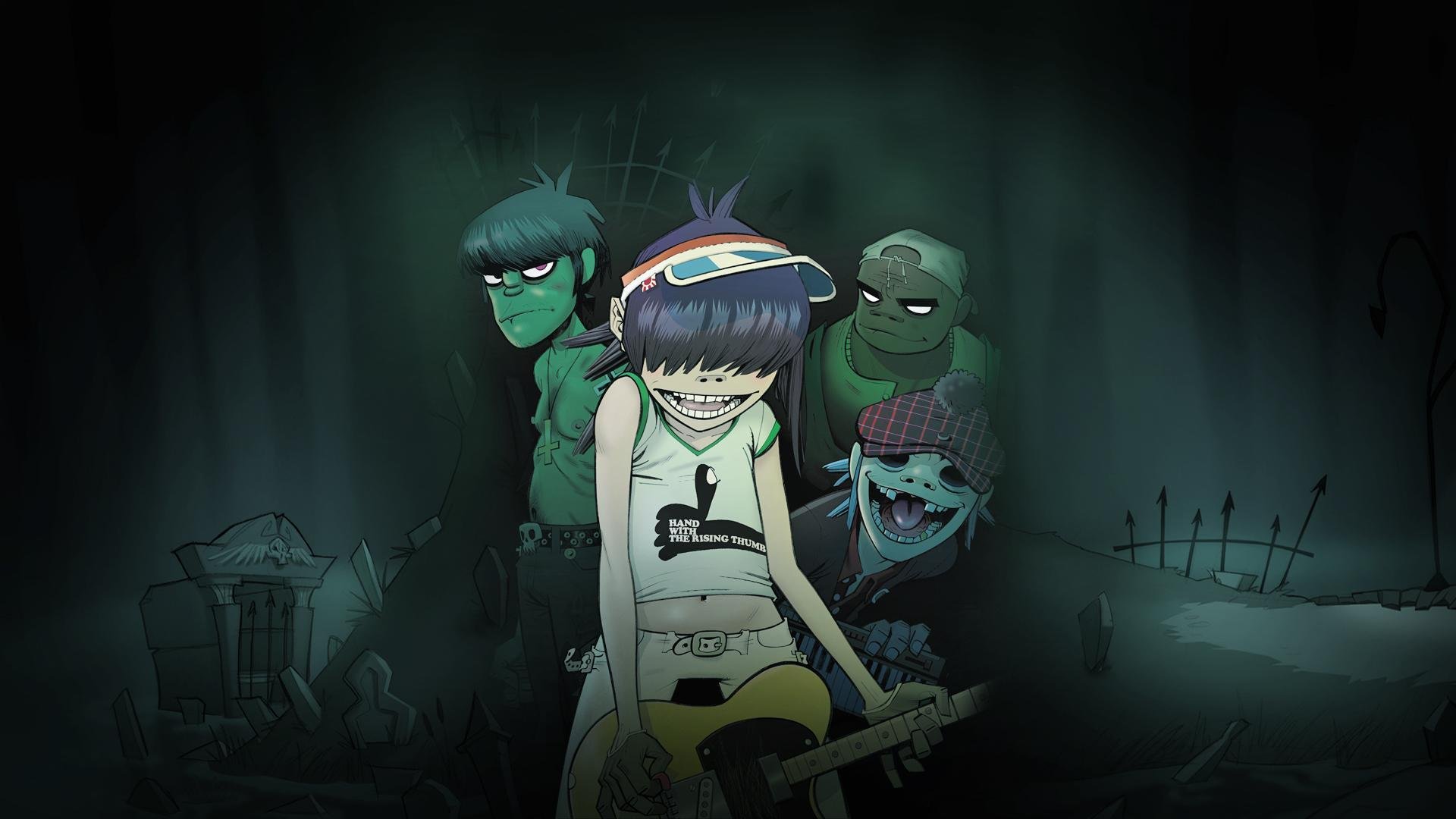 gorilaz gorillaz dibujos animados murdoch noodle 2d russell animación proyecto virtual