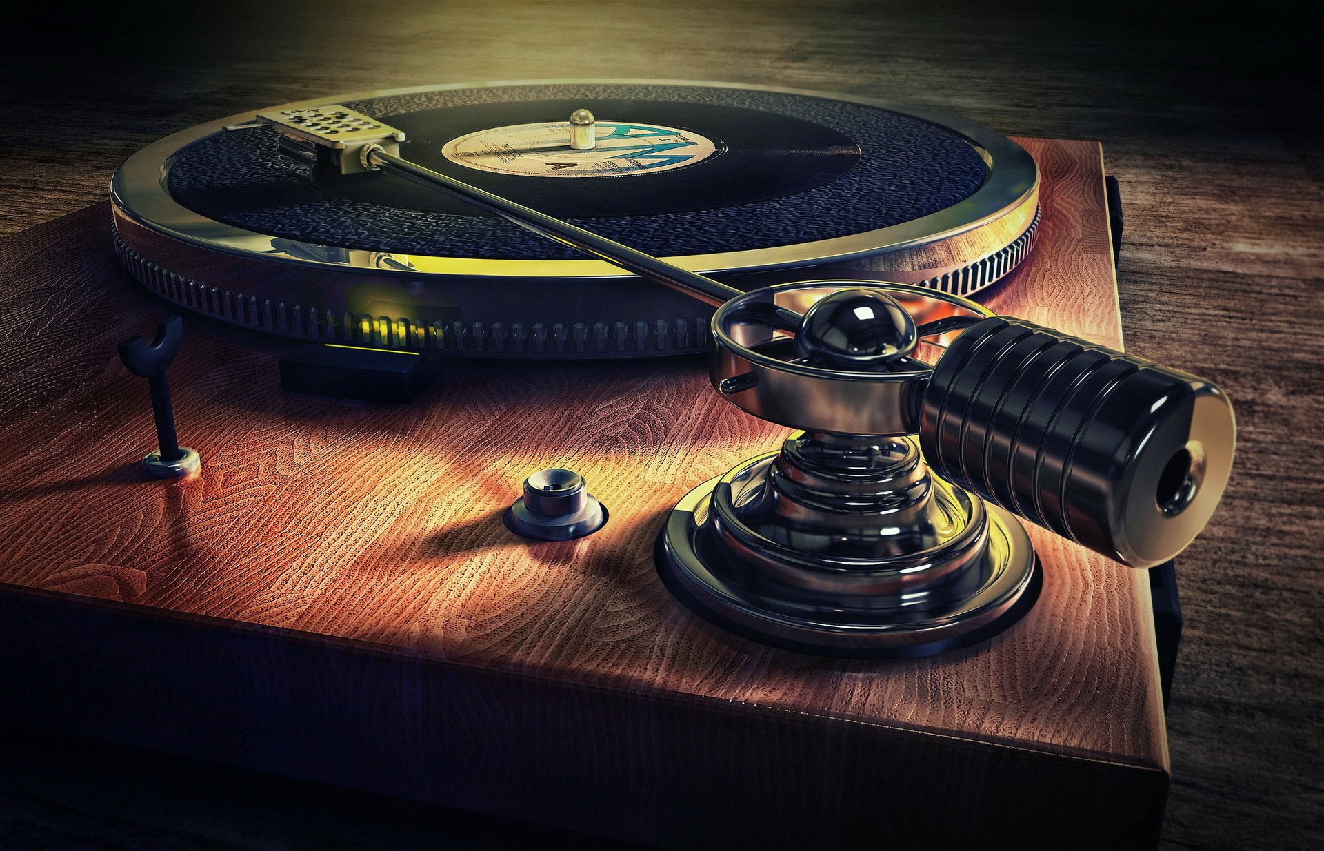 old style record deck music background