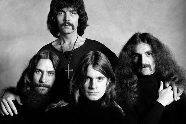 Metal BLACK Sabbath en blanco y negro