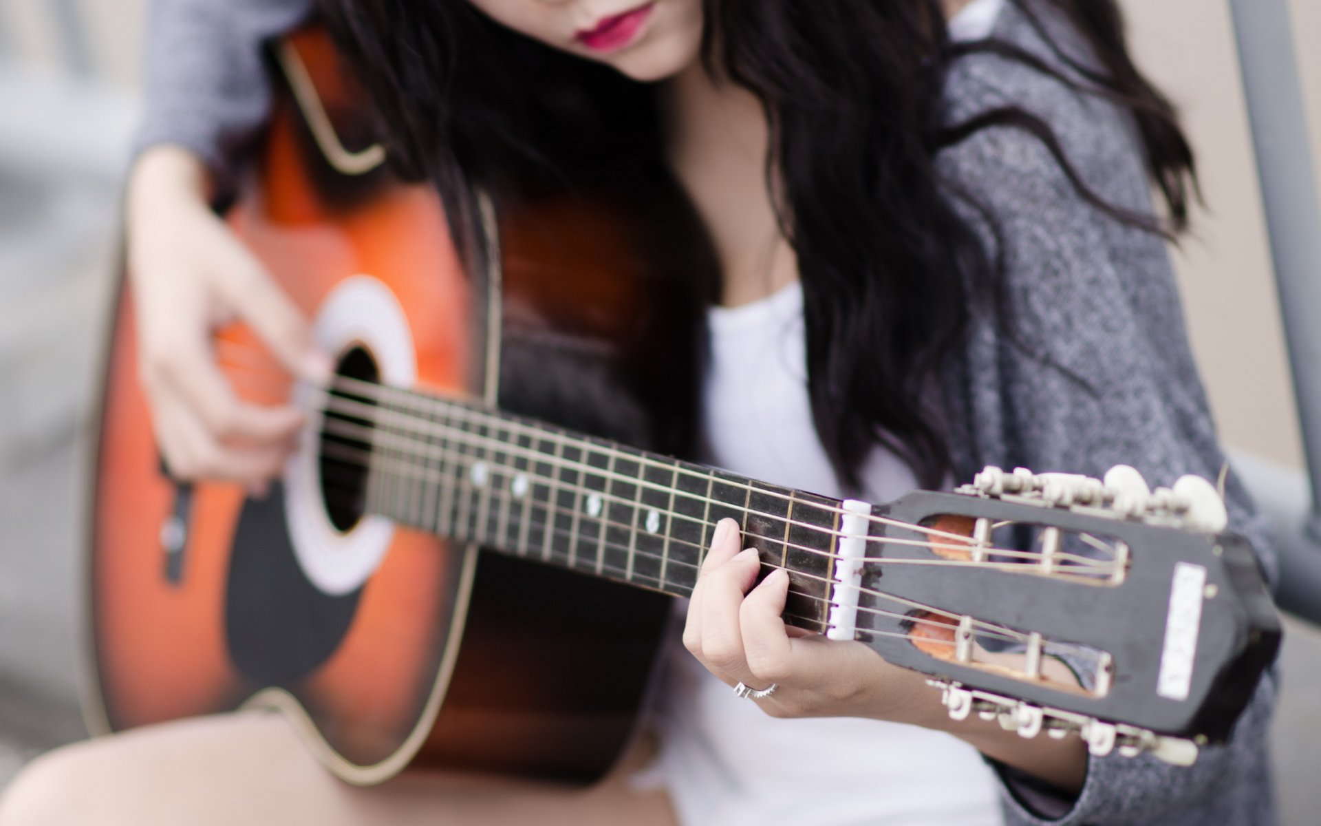 chica guitarra música