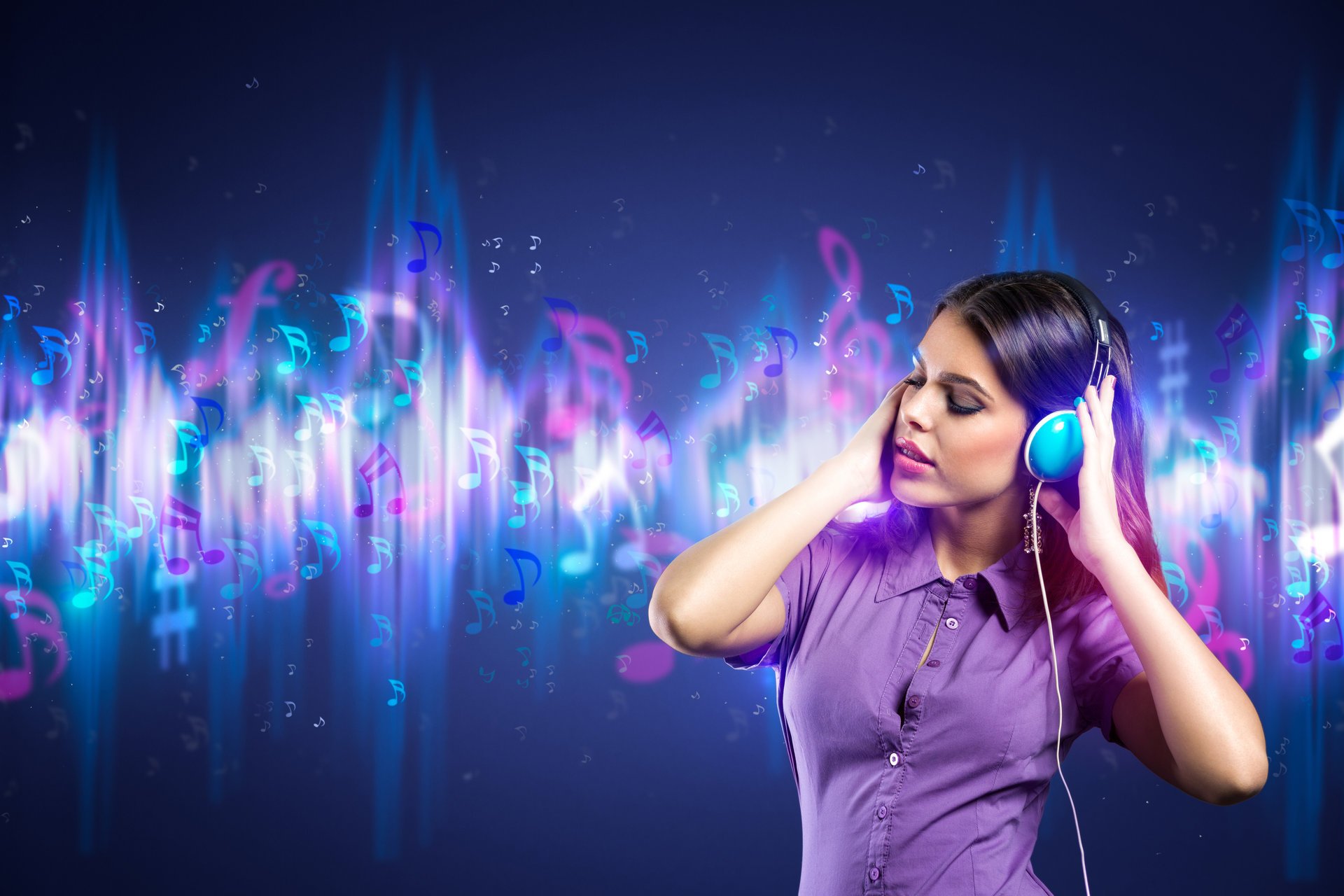 background girl headphones ringtones music