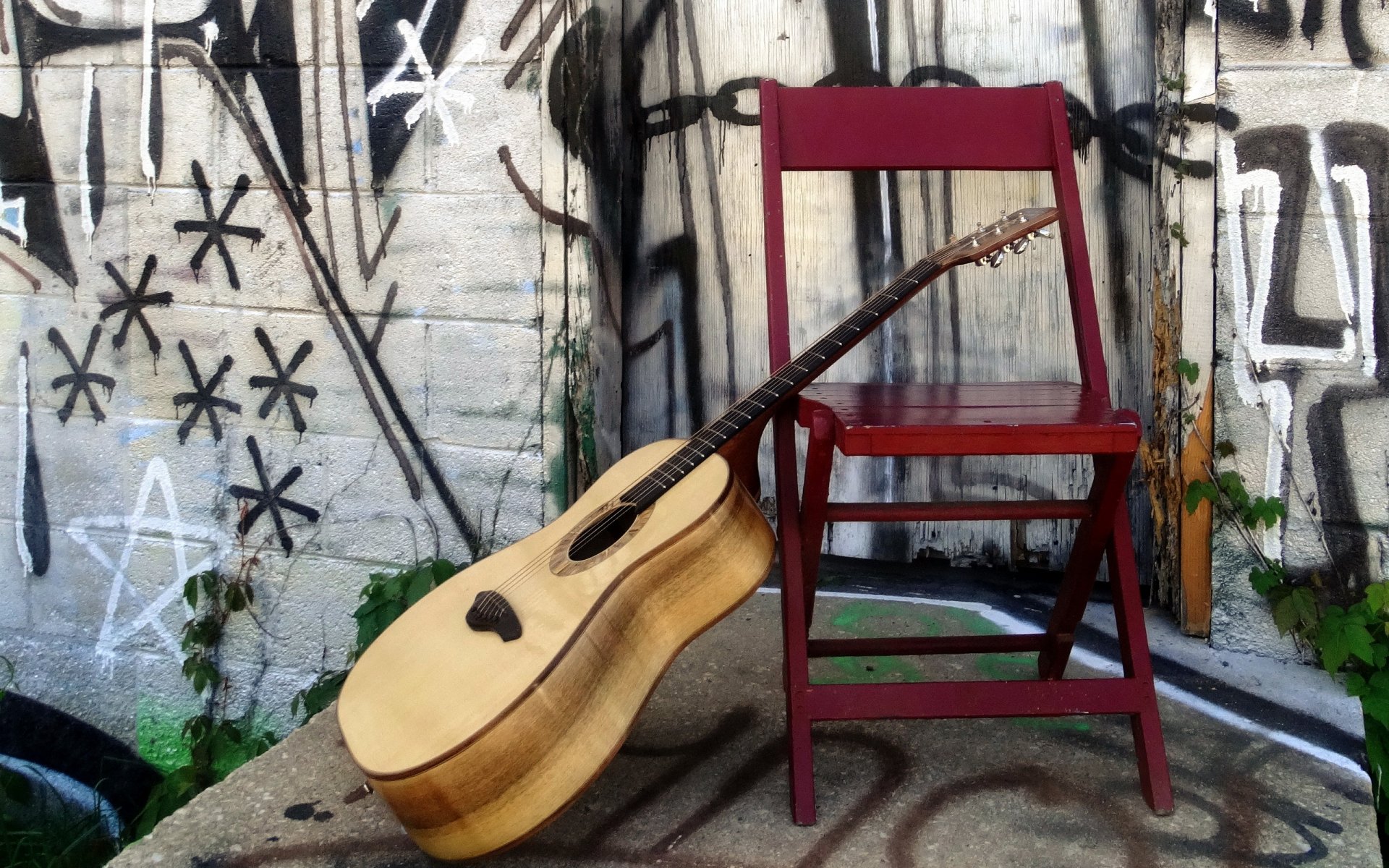 guitare musique chaise