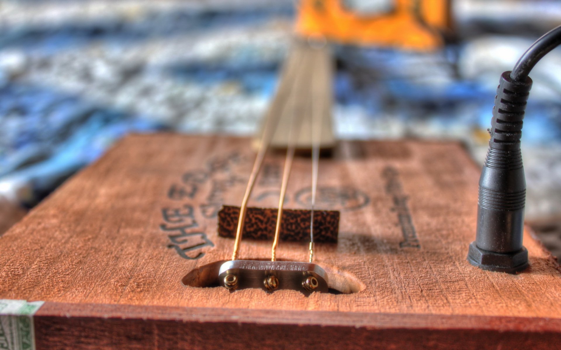 cigar box gitara bokeh muzyka