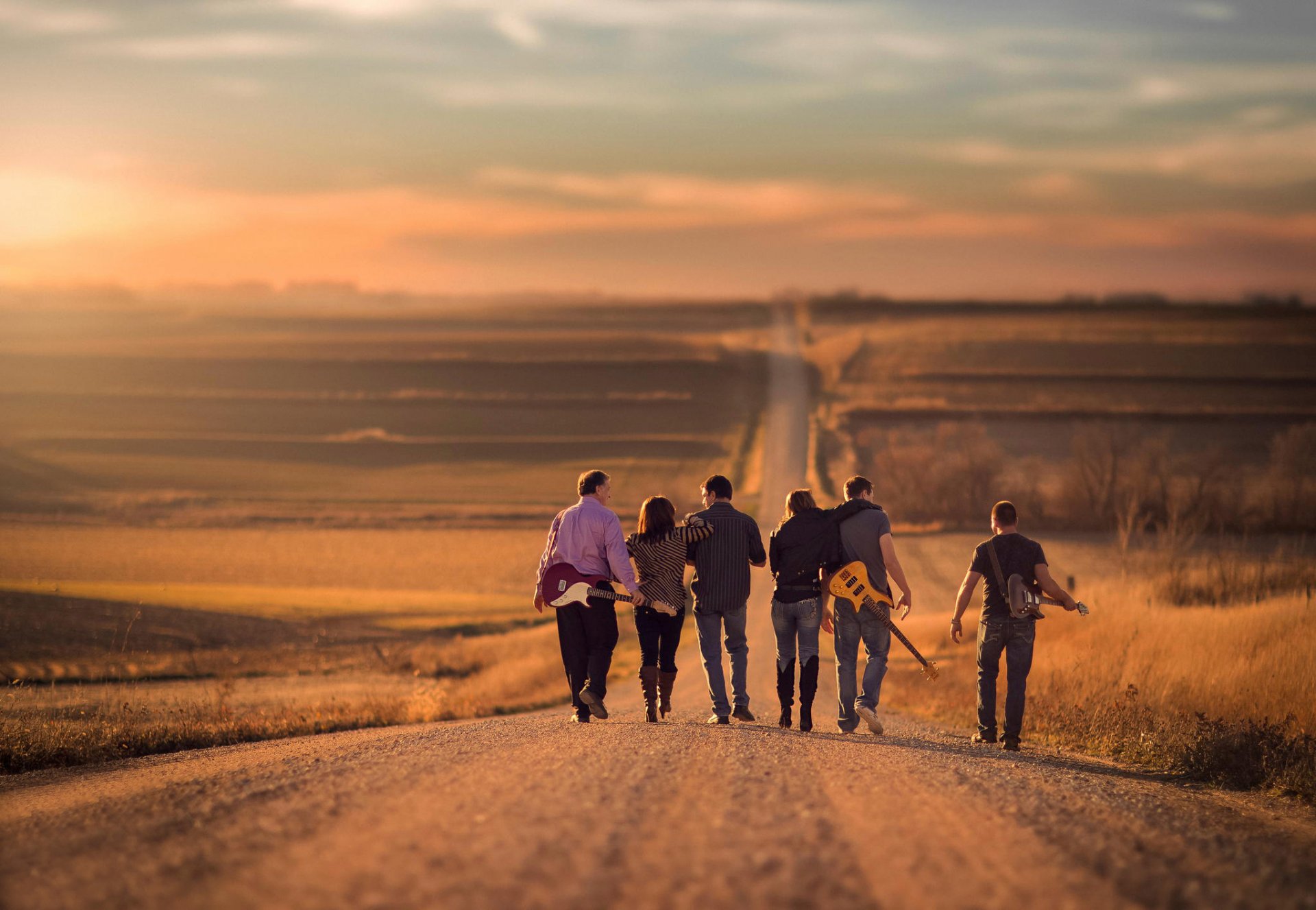 route chemin musiciens groupe guitares