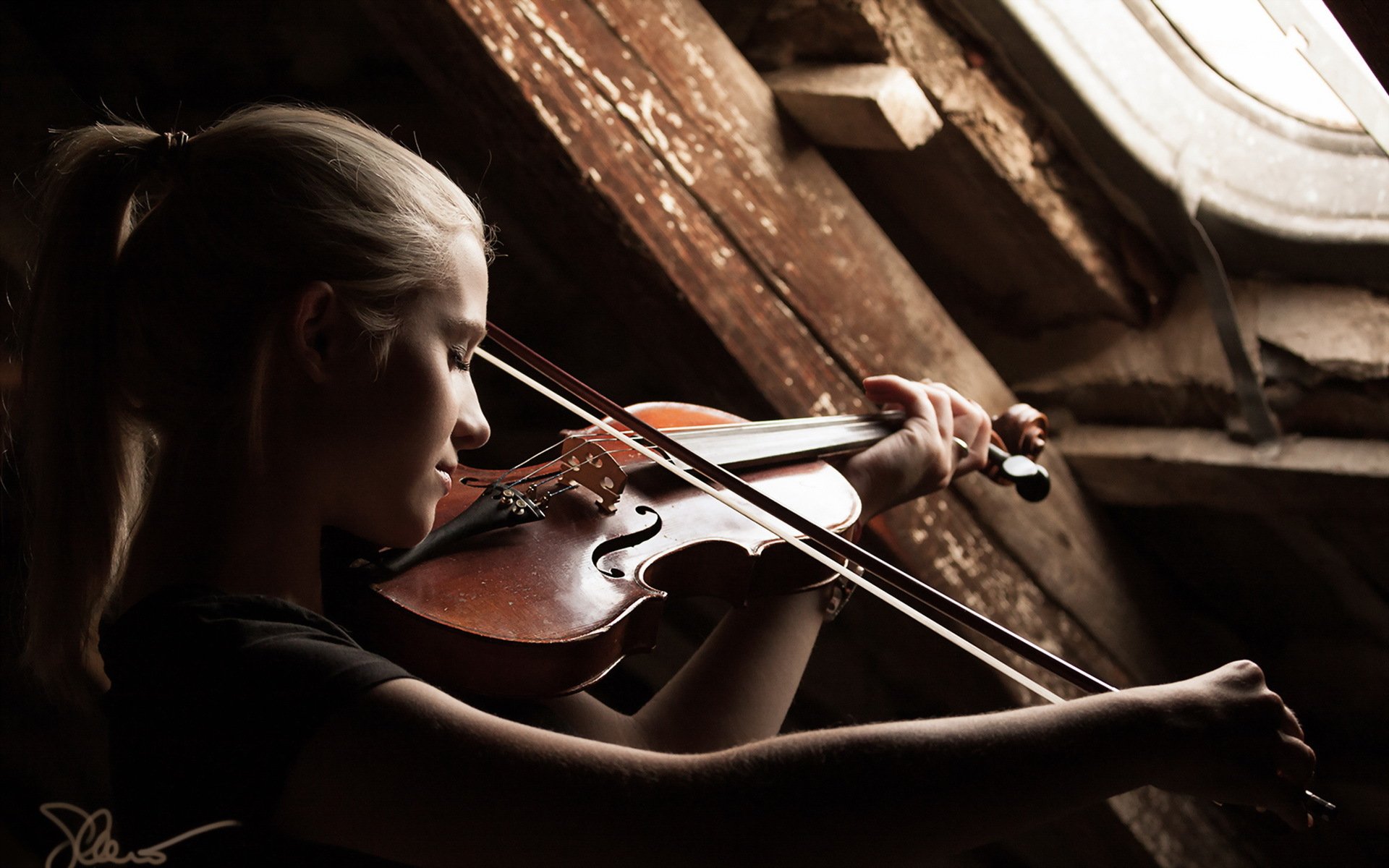 chica violín música