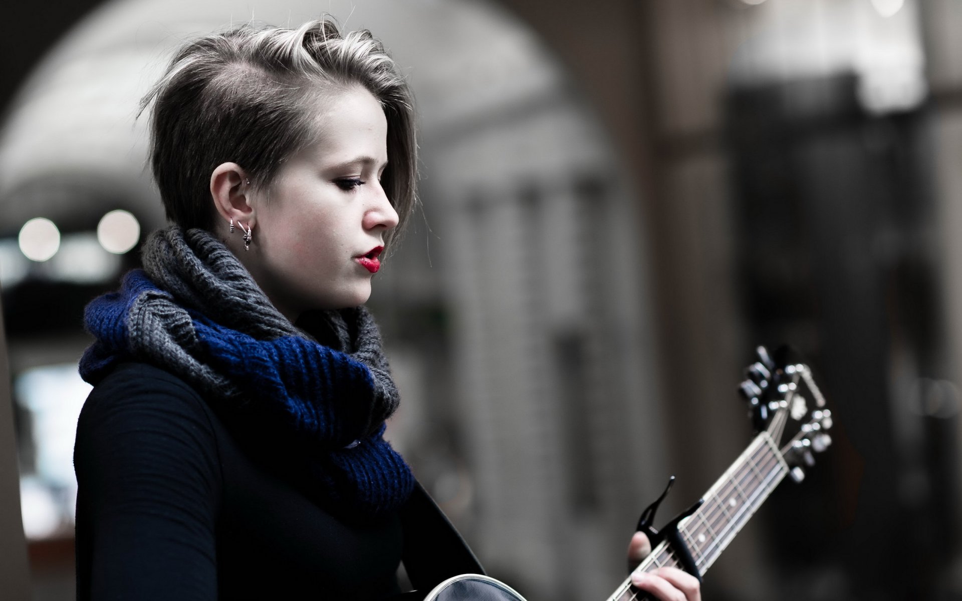 ragazza chitarra musica