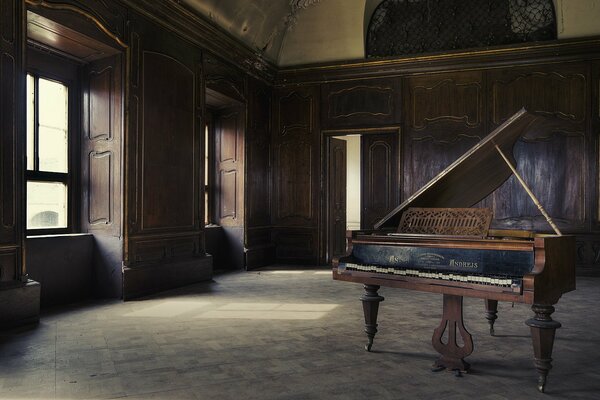 Foto musicale atmosferica del pianoforte a coda