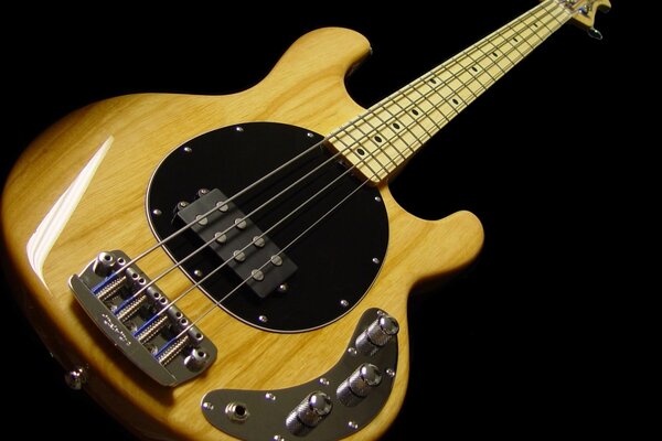 Bass guitar with yellow and black