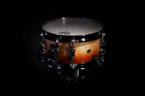 A drum on a black background