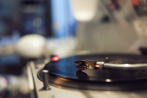 Vinyl record playing old music