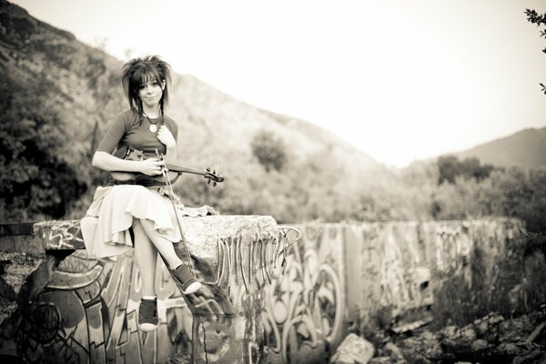 Lindsay beauté avec violon