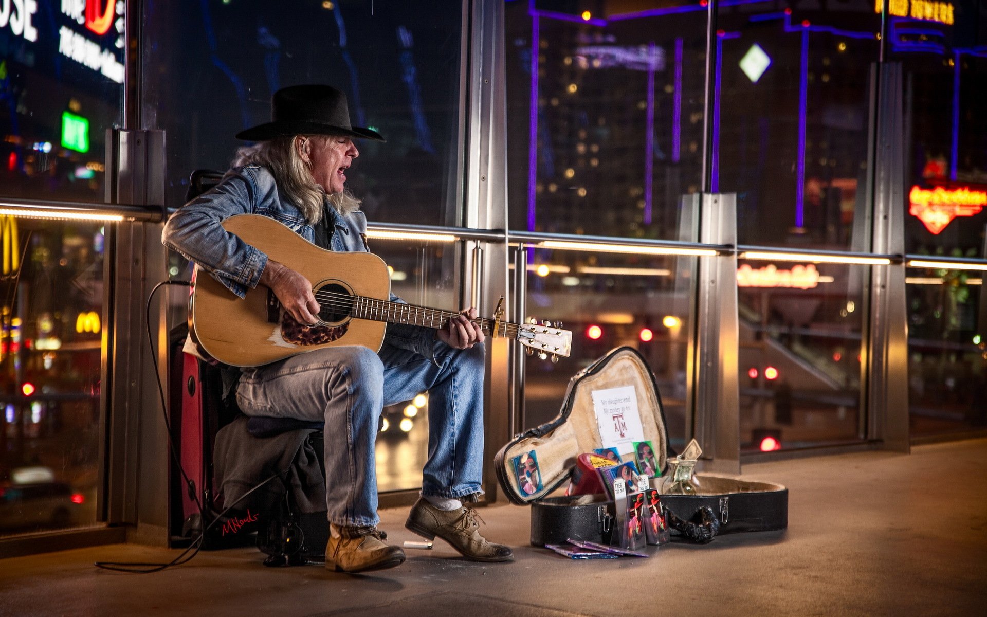 vegas hombre guitarra artista callejero