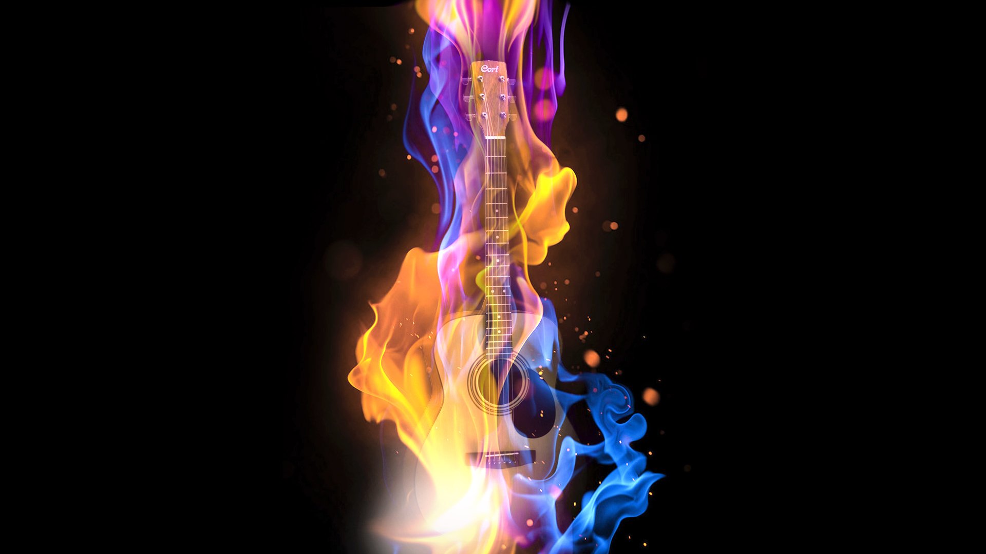 chitarra basso fuoco basso musica