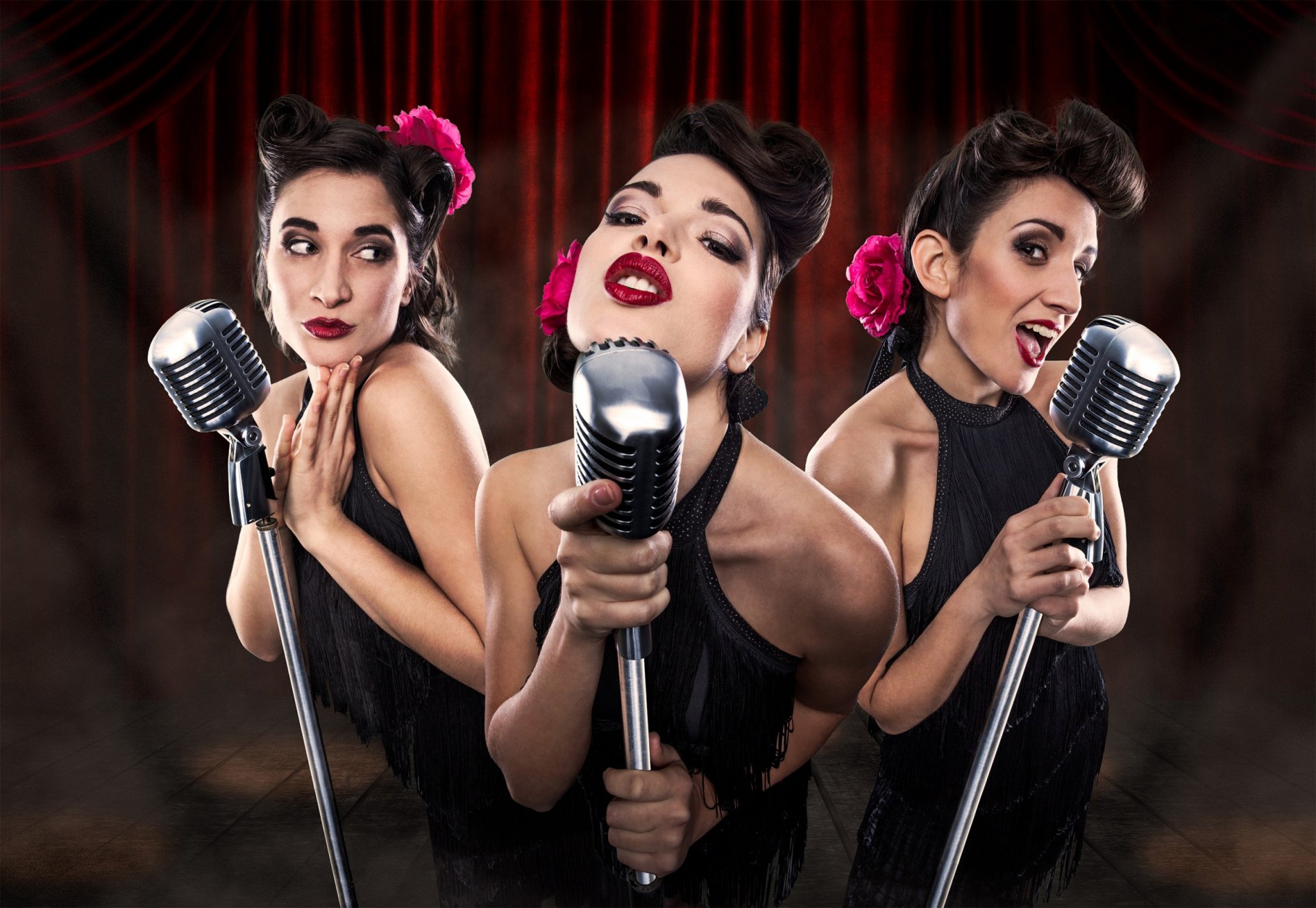 les babettes trio girls microphone