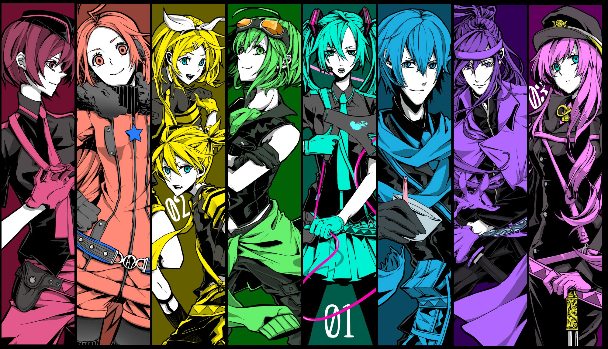 vocaloid hatsune miku kagamine rin megurine luka kagamine len kaito meiko гуми камуи gakupo