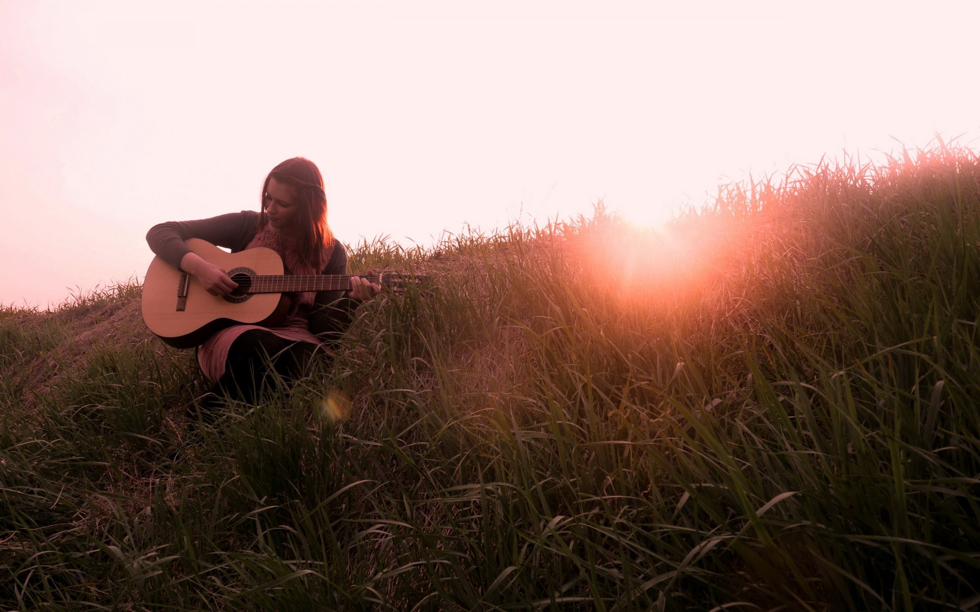 chica guitarra música