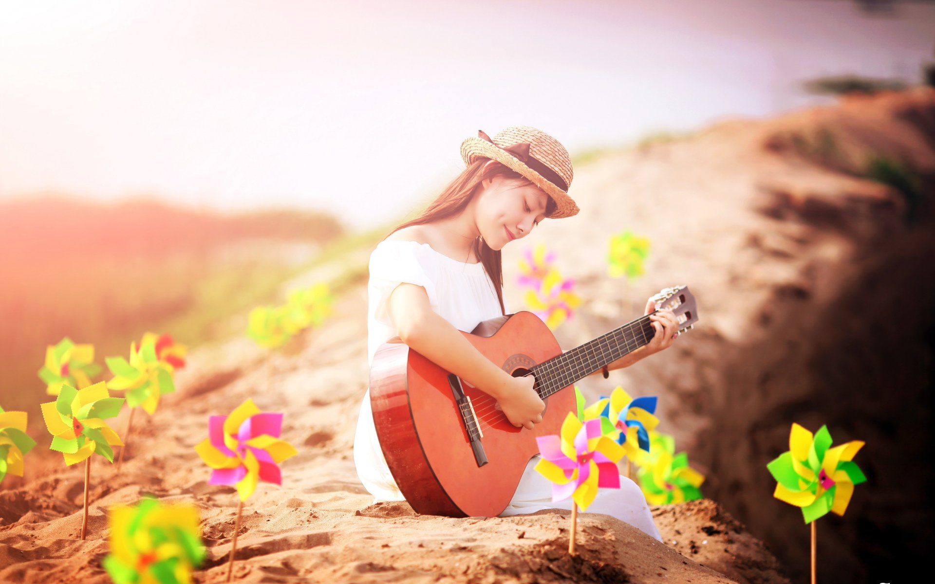 chica guitarra música