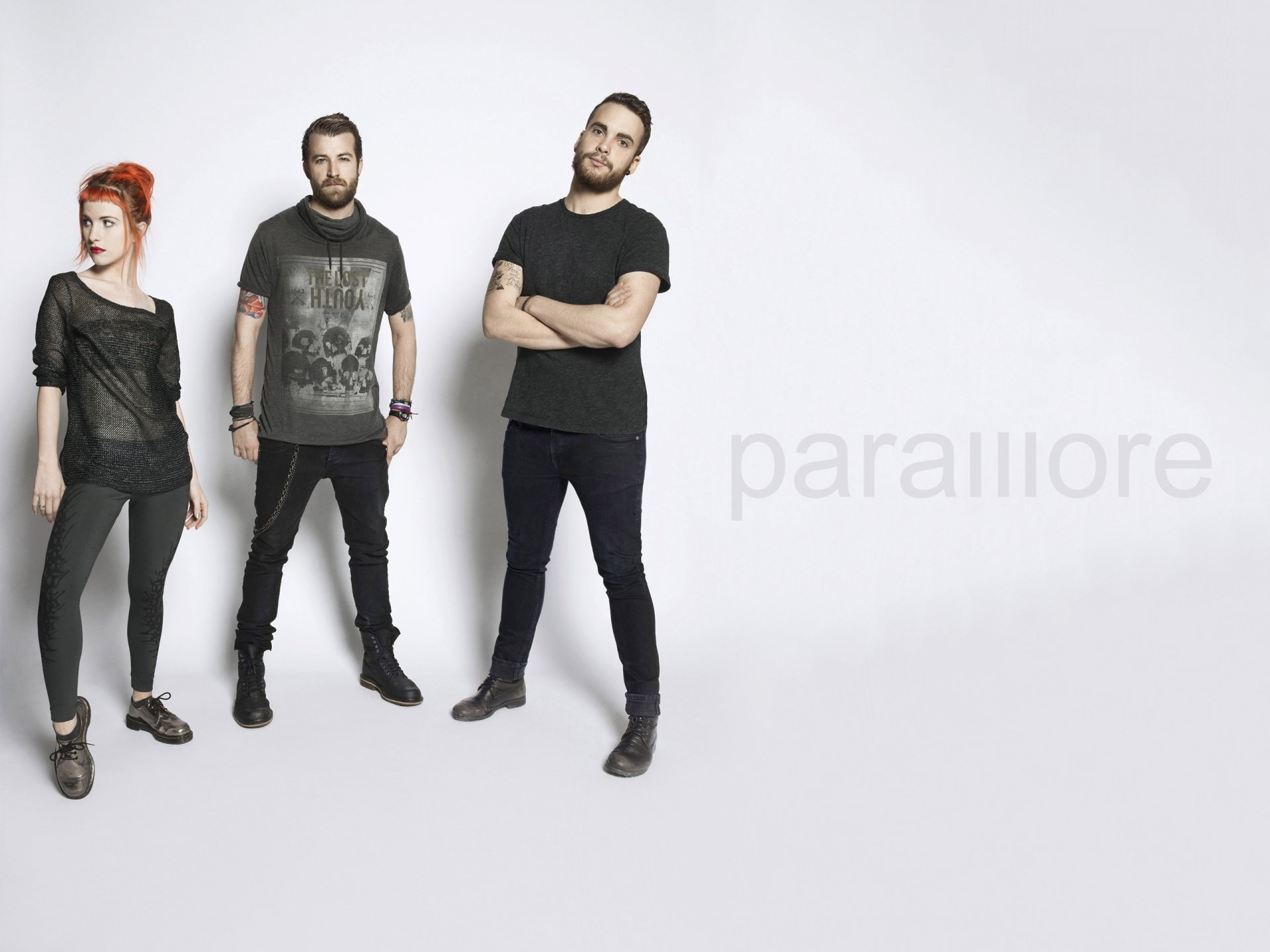 paramore hayley williams jeremy davis taylor york promo photo gray alternative rock pop punk haley jeremy taylor grey background rock the group