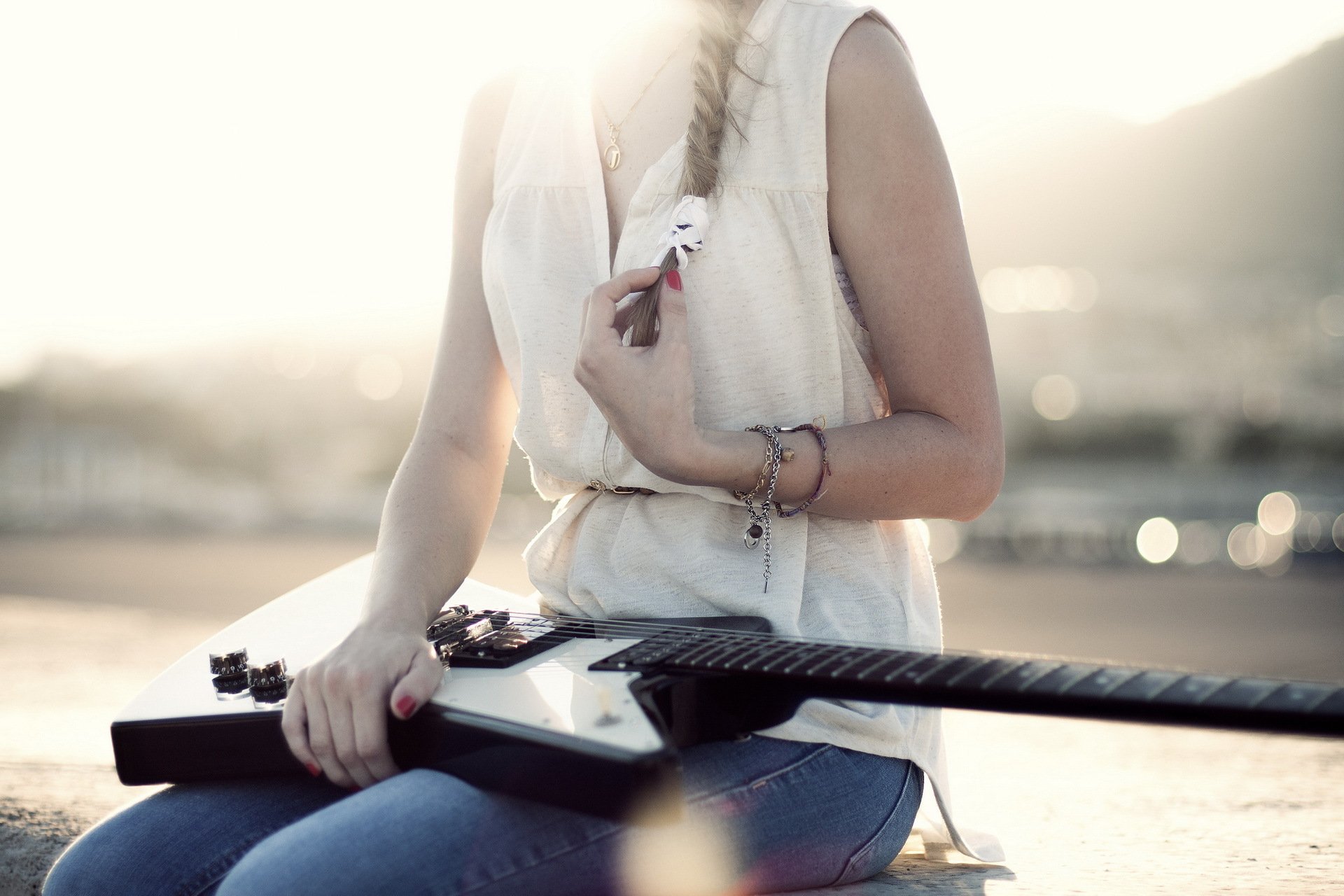 ragazza chitarra musica