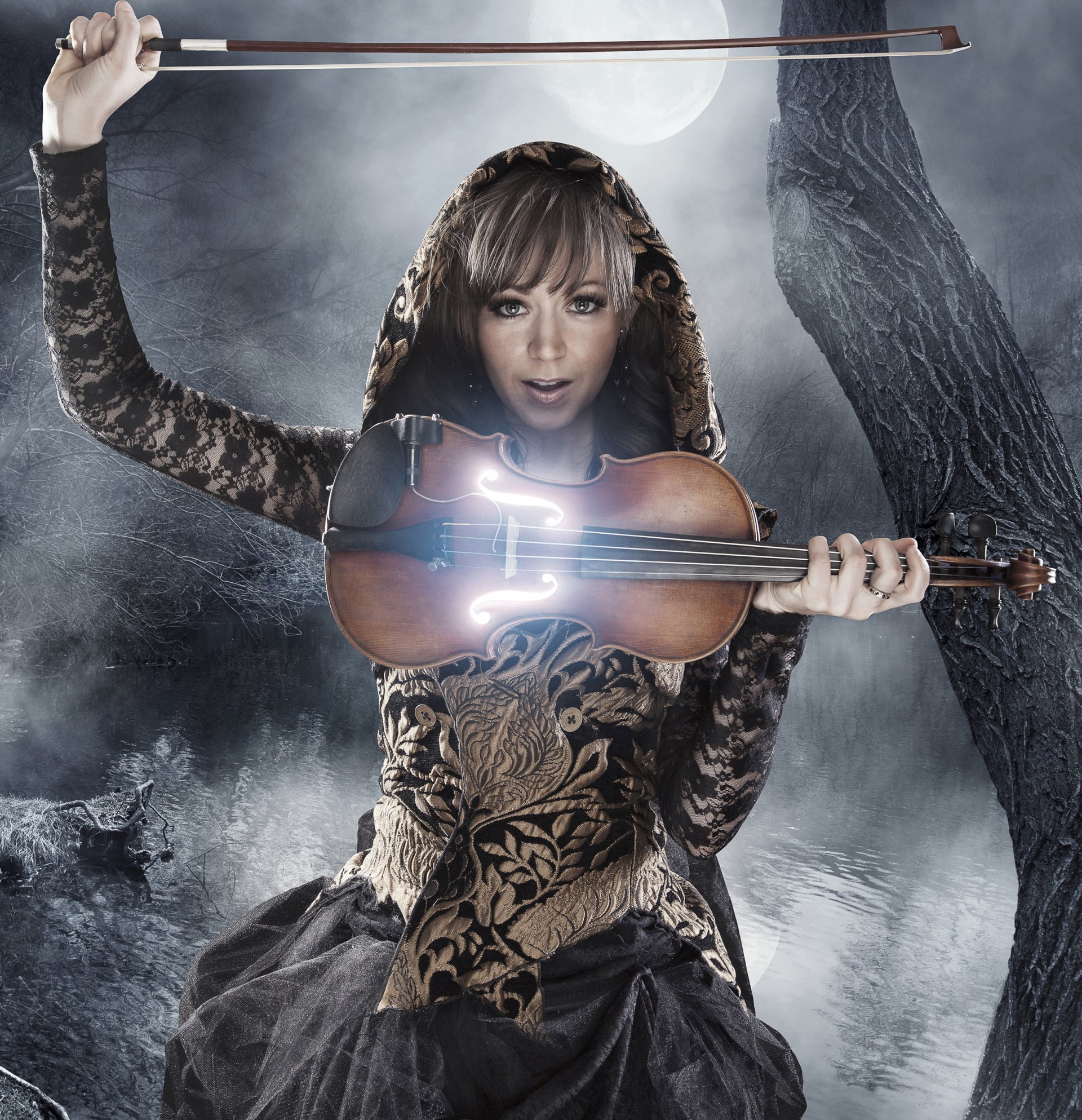 lindsay stirling muzyka lindsay stirling skrzypce noc księżyc spojrzenie