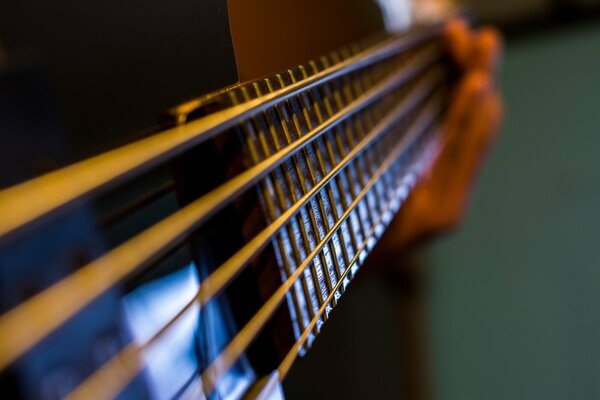 Primo piano della tastiera della chitarra