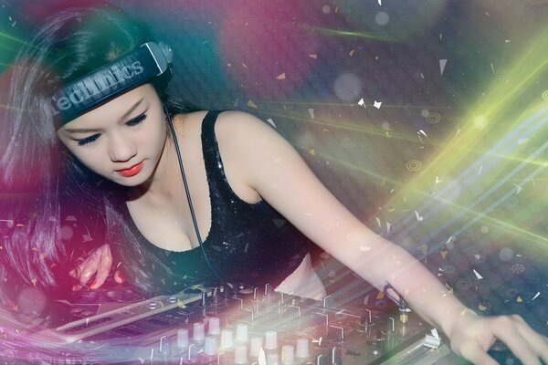 Asian beautiful DJ girl