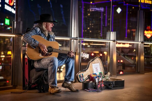 Artista di strada per le strade di Las Vegas