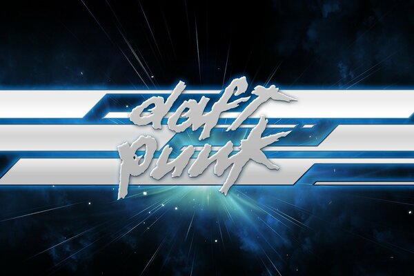 Iscrizione Daft punk su sfondo blu