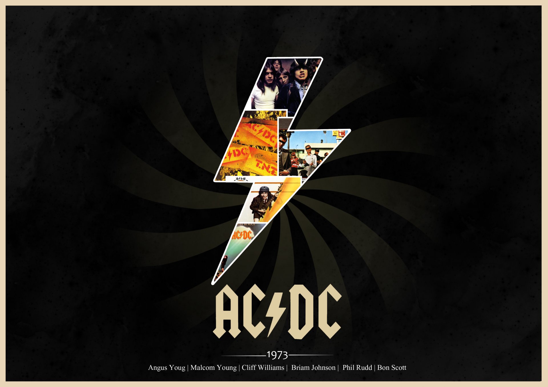 ac / dc rock klasyka 1973 okładki albumów