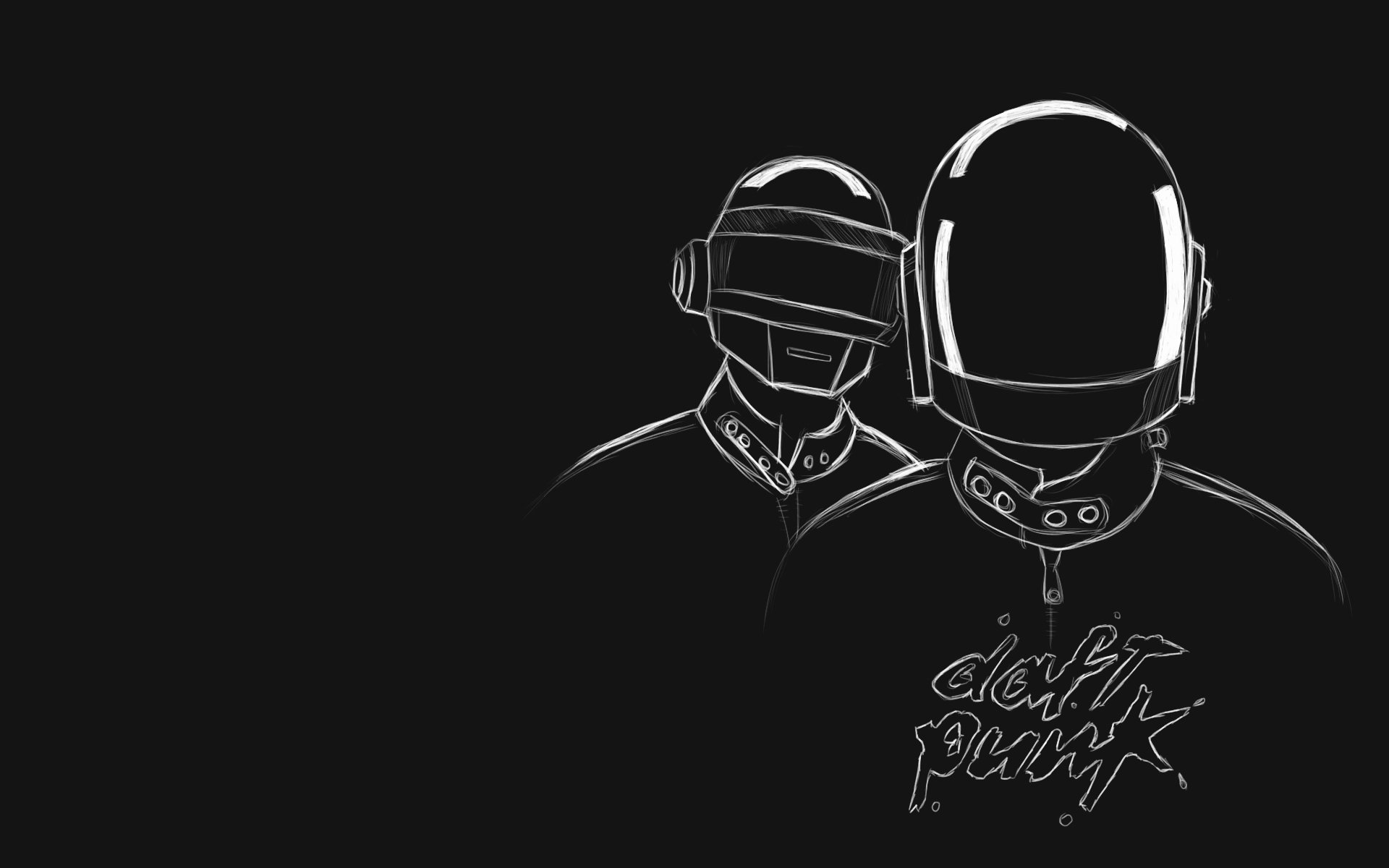 daft punk guille-manuel de omem cristo thomas bangalte projekt czarny francuski house muzyka rysunek kask