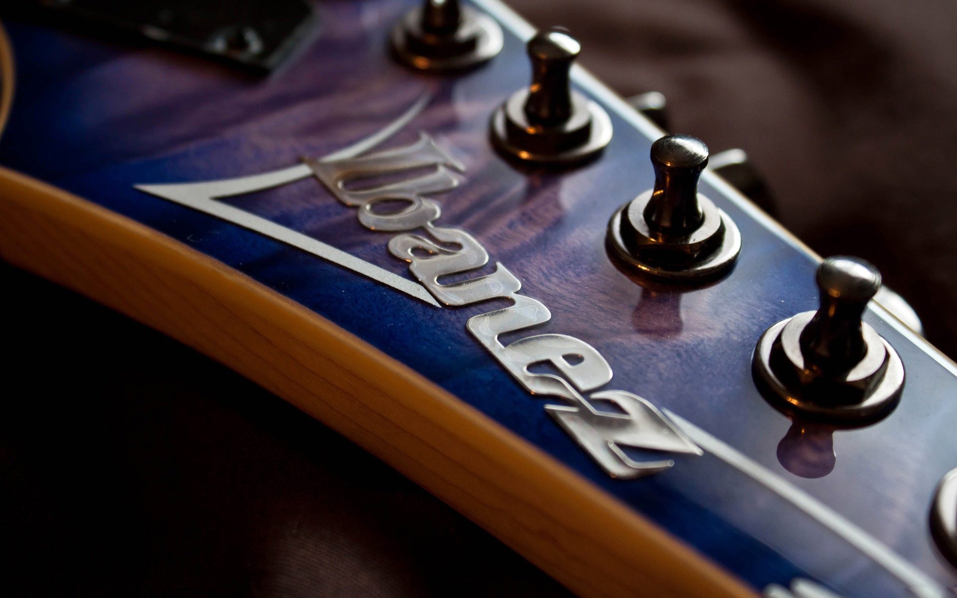 guitarra ibanez diapasón clavijas de afinación cuerdas macro