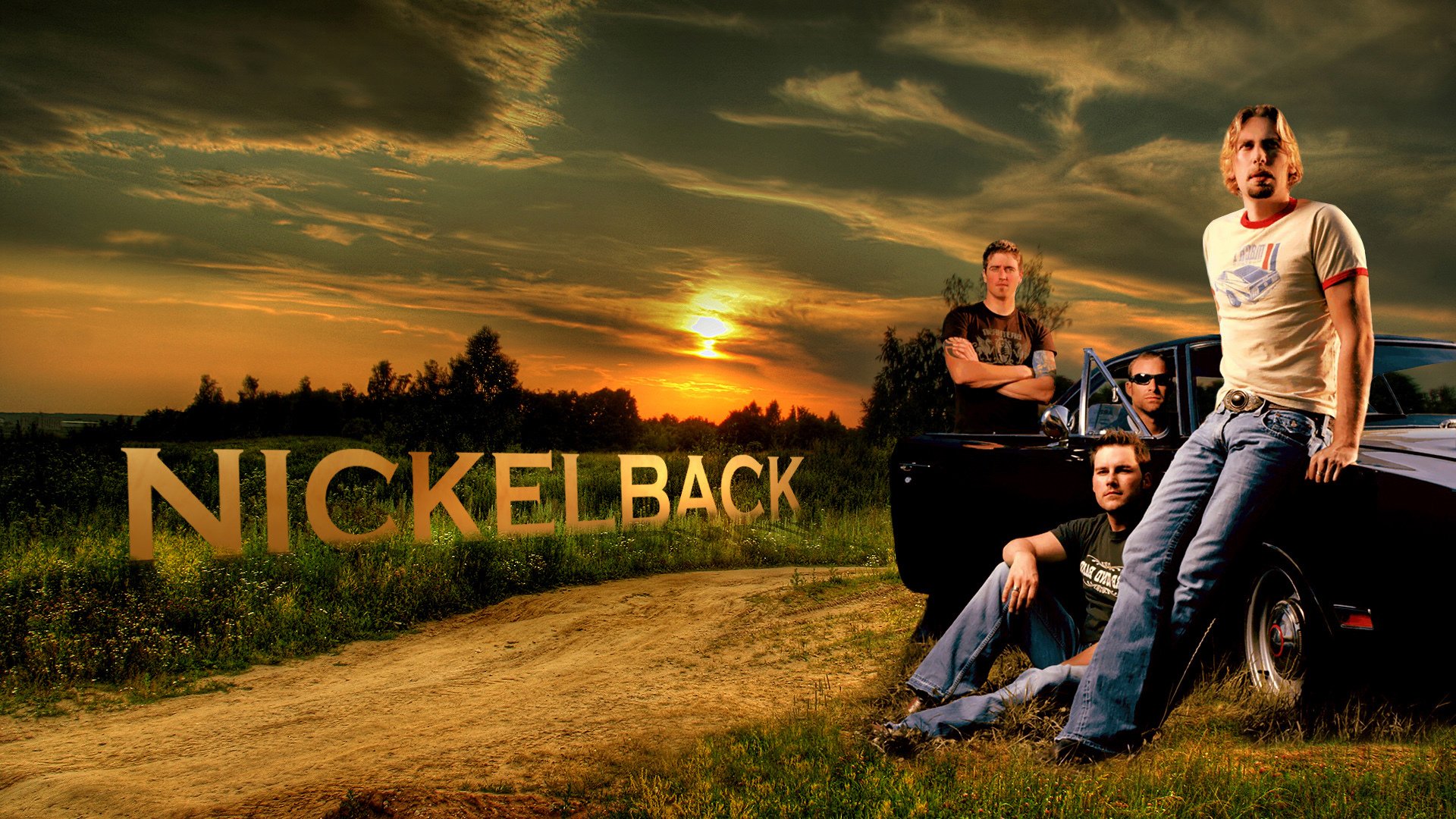 nickelback banda de rock américa puesta de sol noche máquina